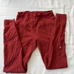 Lululemon High-Rise Burgundy/Burnt Orange Leggings